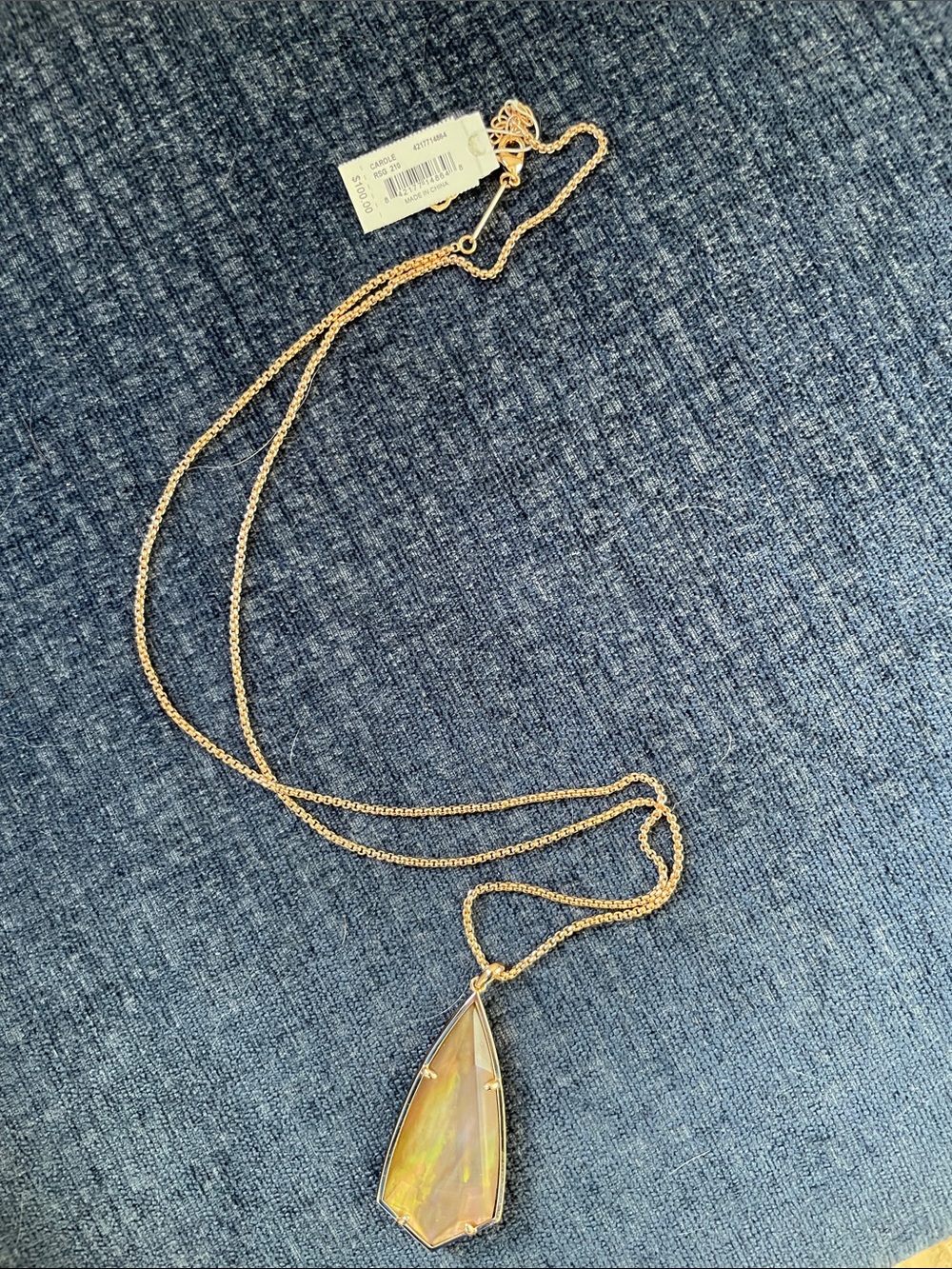 Kendra Scott Rose Gold-Tone Iridescent Pendant Necklace - Women Jewelry NWT